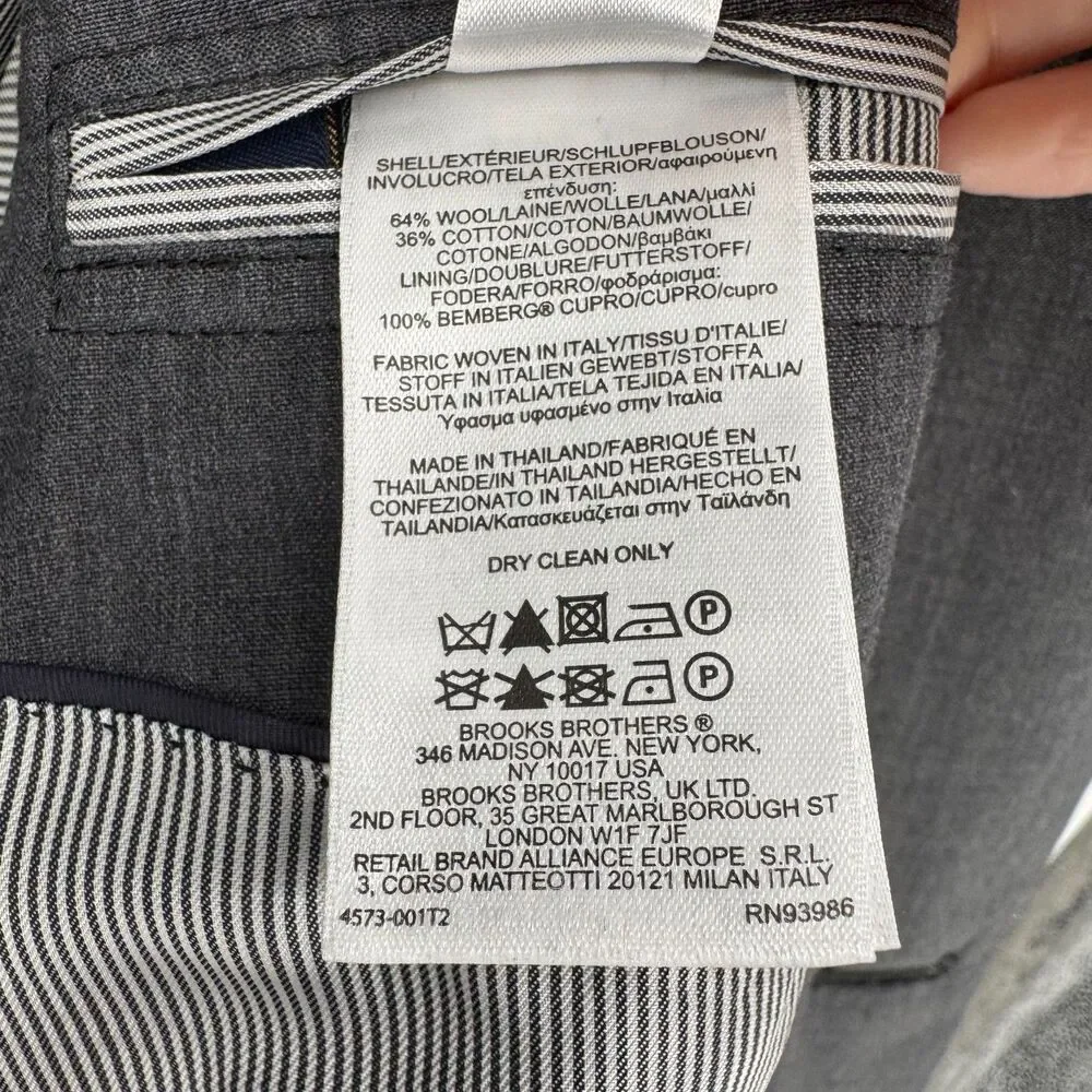 Brooks Brothers 1818 Fitzgerald Gray Wool-Blend Sport Coat – 48L / W42